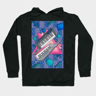 80's Keyboard Keytar Pattern Hoodie